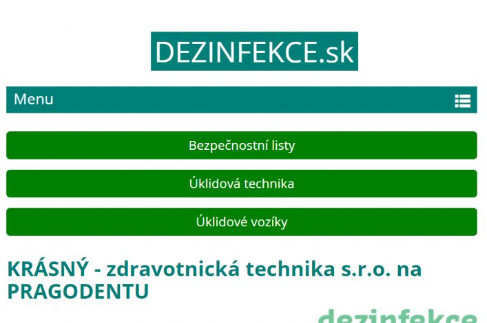 Zprovoznili jsme nový odborný web Dezinfekce.sk s dezinfekčními prostředky