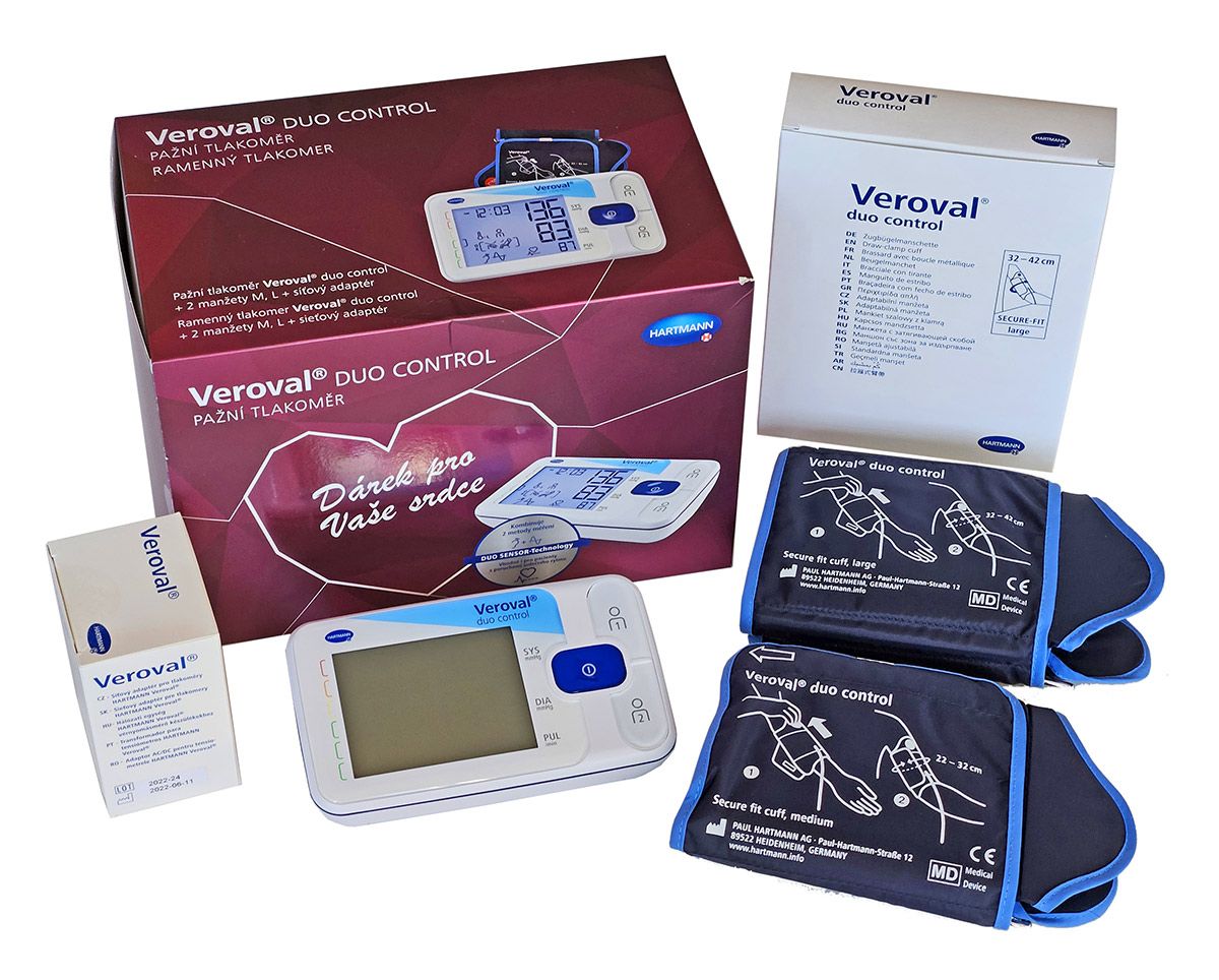 TONOMETR VEROVAL DUO CONTROL (2 manžety + síťový napáječ)