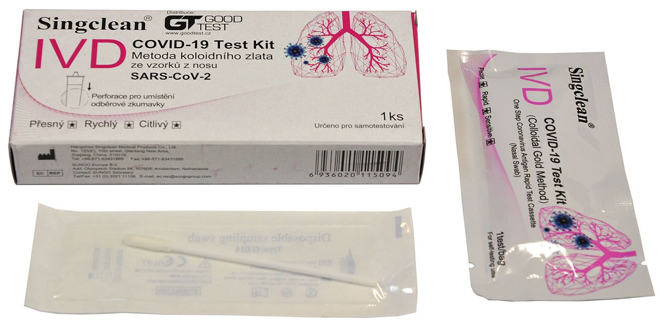 SINGCLEAR COVID-19 TEST z přední části nosu
