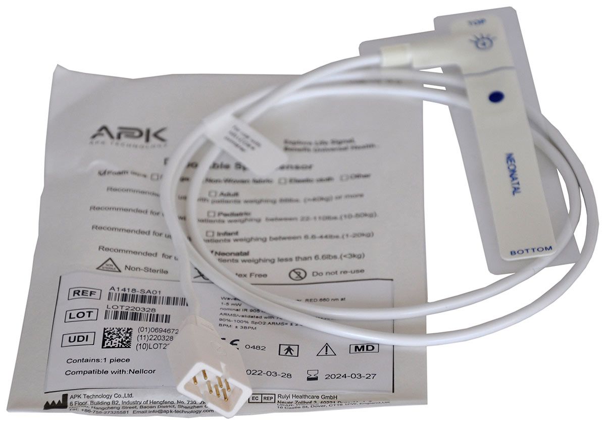 SENZOR SpO2 NEONATAL bílý - 7 pinů