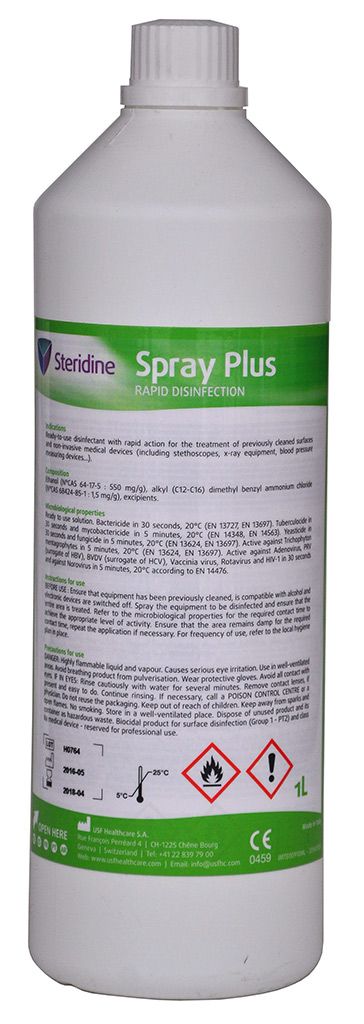 STERIDINE SPRAY PLUS - 1L (rychlá dezinfekce postřikem)