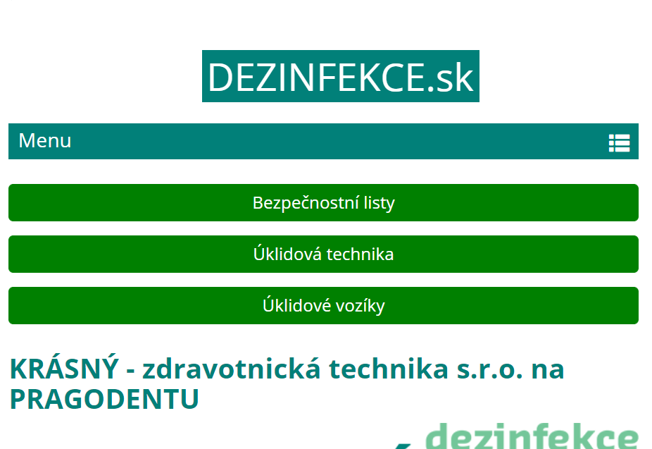 Zprovoznili jsme nový odborný web Dezinfekce.sk s dezinfekčními prostředky