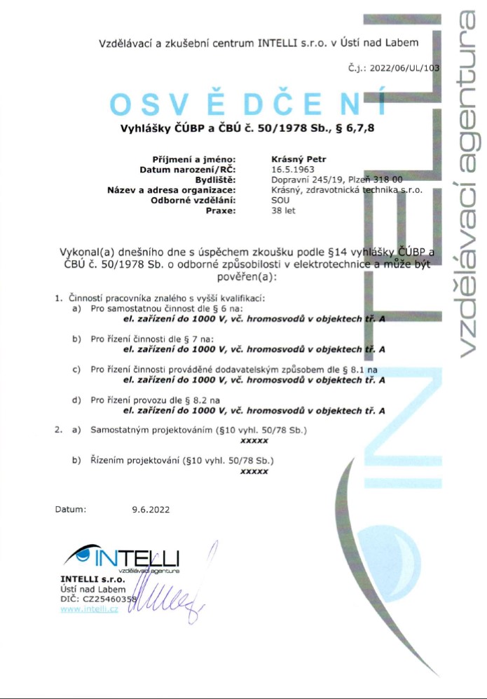 OSVĚDČENÍ INTELLI 2022-06-UL-103