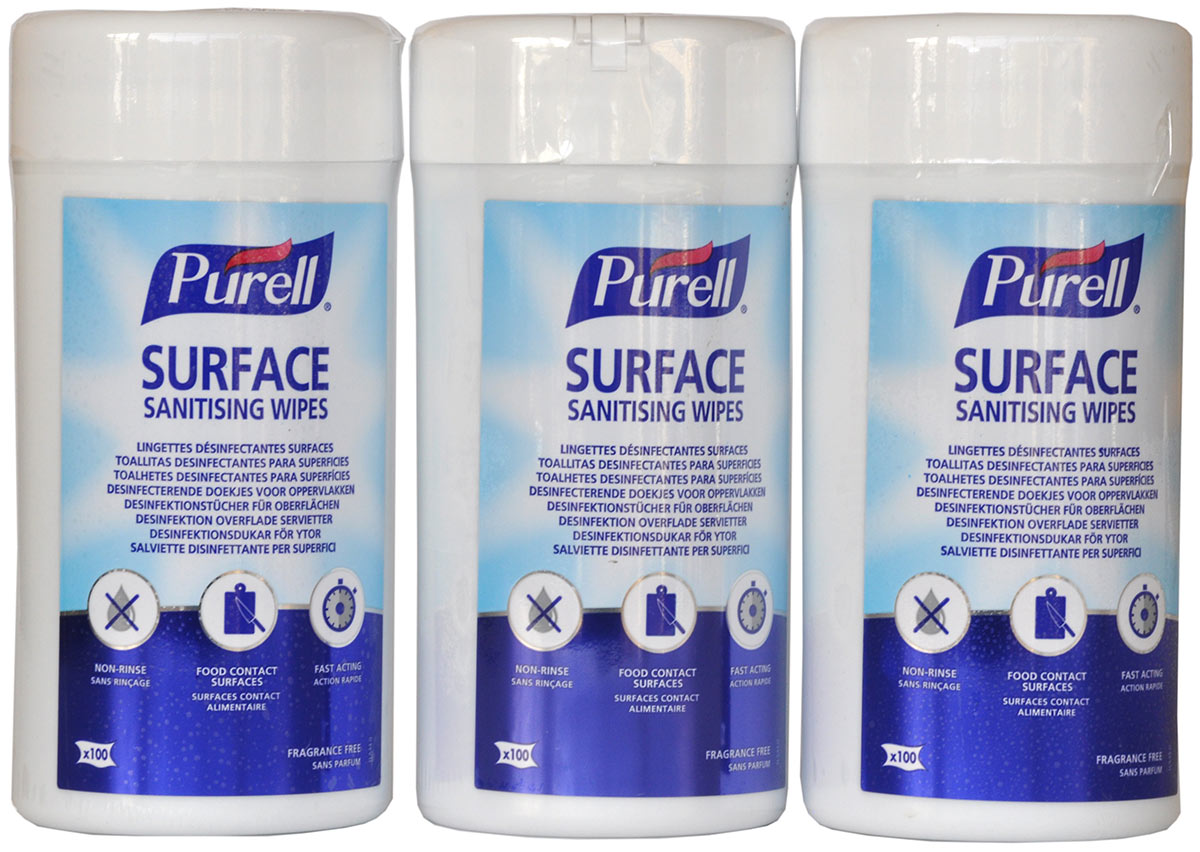 Lingettes désinfectantes Purell par 100