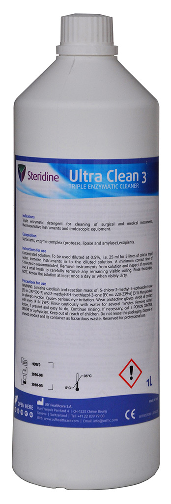 STERIDINE ULTRA CLEAN 3 - 1L (enzymatická dezinfekce na nástroje)