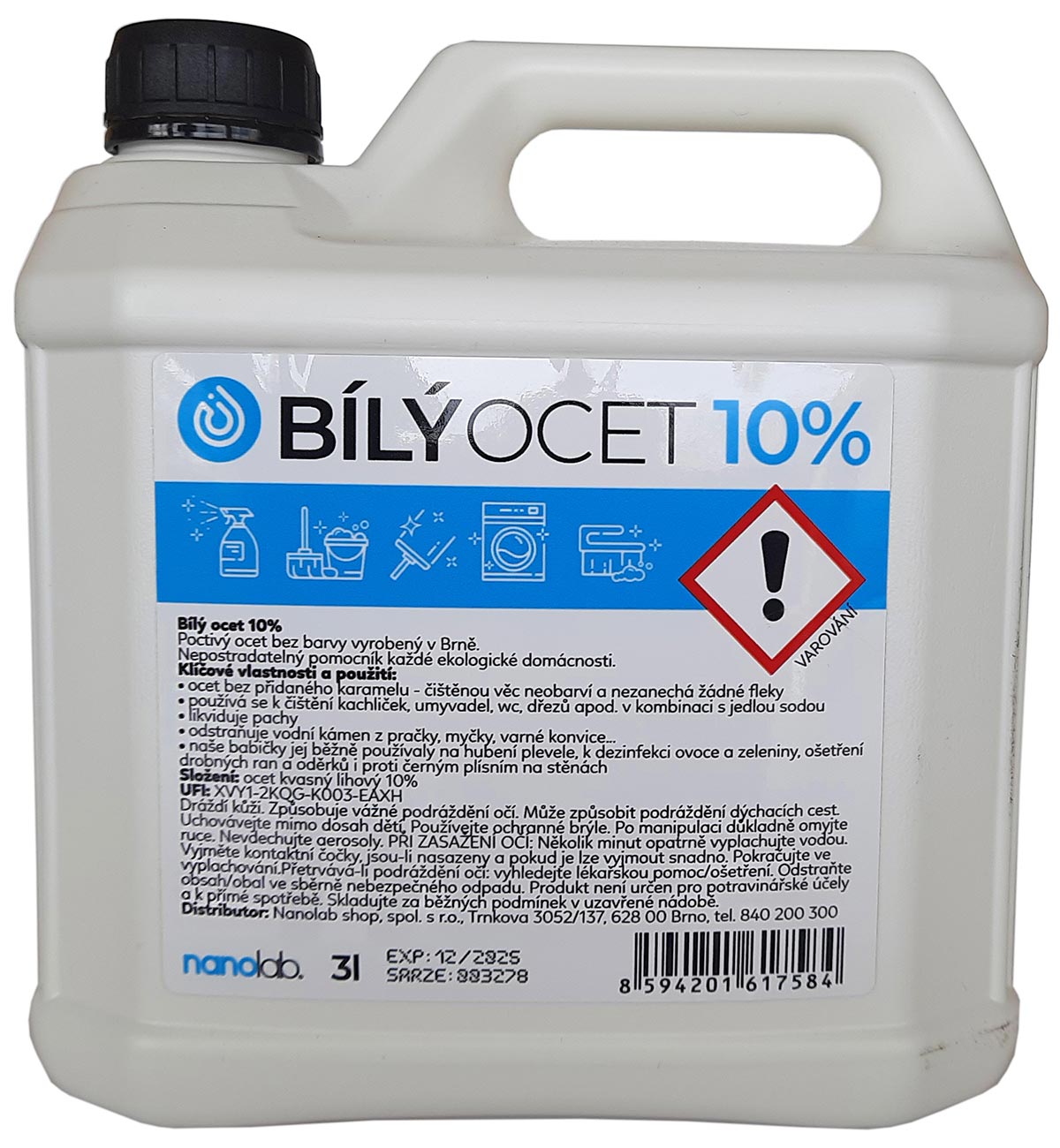 BÍLÝ OCET 10% NANOLAB 3L