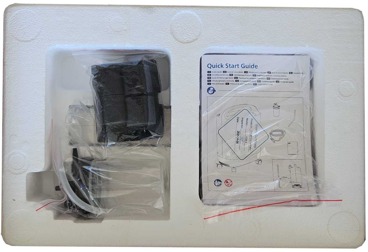 Generator kyslíku PHILIPS - pohled na ovládací panel a příslušenství