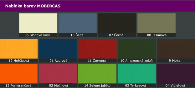 Nabídka barev Mobercas